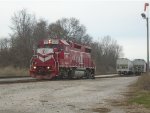  Indiana Railroad 3805 pulls forward to clear switch